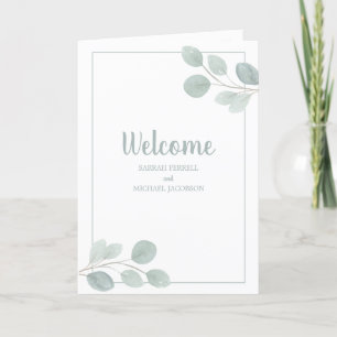 Elegant Waterverf Eucalyptus Branch Wedding Programma