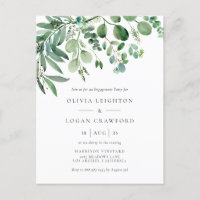 Elegant Waterverf Eucalyptus Engagement Party