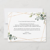 Elegant Waterverf Eucalyptus Greenery Gold Bedankkaart (Achterkant)
