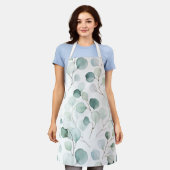 Elegant Waterverf Eucalyptus Greenery Pattern Schort (Gedragen)