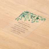 Elegant Waterverf Eucalyptus Greenery Wedding Acryl Uitnodigingen (Laagn)