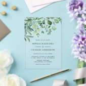 Elegant Waterverf Eucalyptus Greenery Wedding Acryl Uitnodigingen (Insitu (Huwelijk))