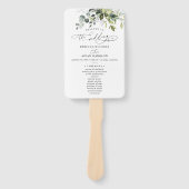 Elegant Waterverf Eucalyptus Greenery Wedding Ha Handwaaier (Voorkant)