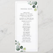 Elegant Waterverf Eucalyptus Greenery Wedding Programma (Achterkant)