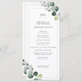 Elegant Waterverf Eucalyptus Greenery Wedding Programma (Voorkant / Achterkant)