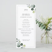 Elegant Waterverf Eucalyptus Greenery Wedding Programma (Staand voorkant)
