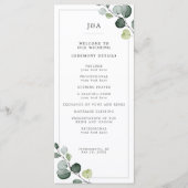 Elegant Waterverf Eucalyptus Greenery Wedding Programma (Voorkant)