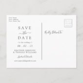 Elegant Waterverf Eucalyptus met sparen de datum Aankondigingskaart (Achterkant)