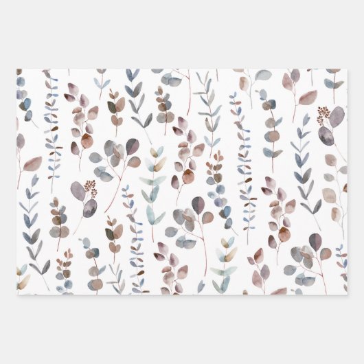 Elegant Waterverf Eucalyptus Pattern Wrapping Pa Inpakpapier Vel (Voorkant)