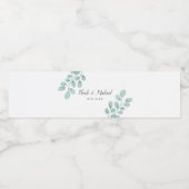 Elegant Waterverf Eucalyptus Persoonlijk huwelijk Waterfles Etiket (Enkel label)