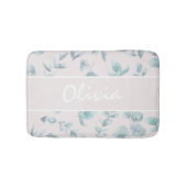 Elegant Waterverf Eucalyptus Persoonlijke benaming Badmat (Voorkant)