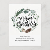 Elegant Waterverf Eucalyptus Pine Cone Corporate Briefkaart (Voorkant)