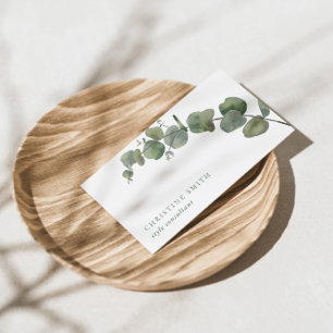 Elegant Waterverf Eucalyptus Simple Greenery Visitekaartje