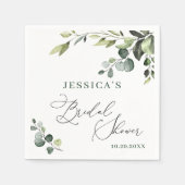 Elegant Waterverf Eucalyptus Vrijgezellenfeest Pap Servet (Voorkant)