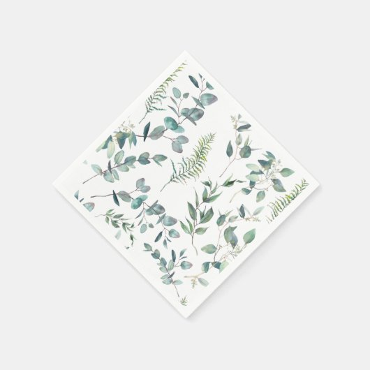 Elegant Waterverf Eucalyptus Weddenschap Paper Servet (Hoek)