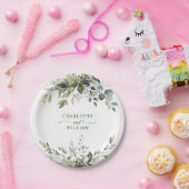 Elegant Waterverf Eucalyptus Weddenschap Papieren Bordje (Feest)