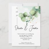 Elegant Waterverf Eucalyptus Wedding Kaart (Voorkant)