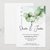 Elegant Waterverf Eucalyptus Wedding Kaart (Voorkant / Achterkant)