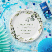 Elegant Waterverf Eucalyptus Wedding Papieren Bordje (Feest)