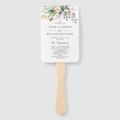 Elegant Waterverf Eucalyptus Wedding Program Hand Handwaaier (Voorkant)