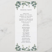 Elegant Waterverf Eucalyptus Wedding Programma (Achterkant)