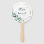 Elegant Waterverf Eucalyptus Wedding Programme Handwaaier (Voorkant)
