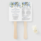 Elegant Waterverf Eucalyptus Wedding Programme Handwaaier (Voorkant en achterkant)