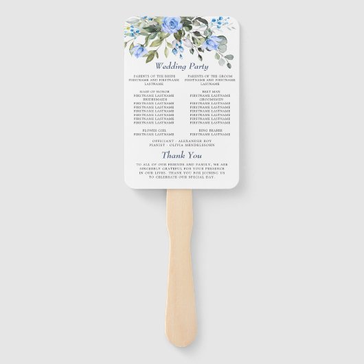 Elegant Waterverf Eucalyptus Wedding Programme Handwaaier (Achterkant)