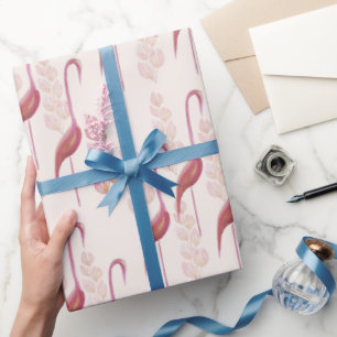 Elegant Waterverf, flamingos, goud en roze Cadeaupapier