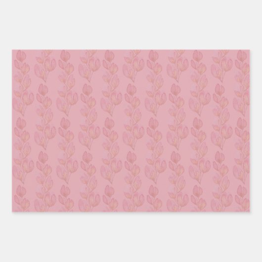 Elegant Waterverf flamingos, goud en roze wrappi Inpakpapier Vel (Voorkant 3)