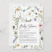 Elegant Waterverf Floral Baby shower Kaart (Voorkant)