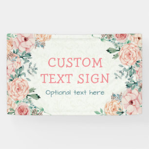 Elegant  Waterverf Floral Baby shower Sign. Spandoek
