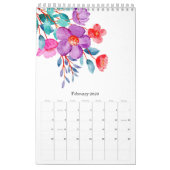 Elegant Waterverf Floral botanisch Kalender (Feb 2026)