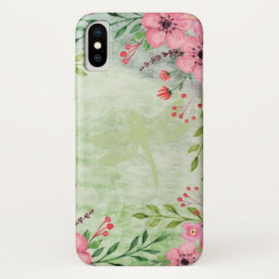 Elegant Waterverf Floral Dragonfly Art iPhone X Hoesje