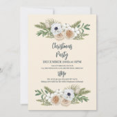 Elegant Waterverf Floral kerstfeest Kaart (Voorkant)