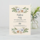Elegant Waterverf Floral kerstfeest Kaart (Staand voorkant)