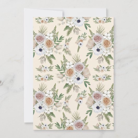 Elegant Waterverf Floral kerstfeest Kaart (Achterkant)