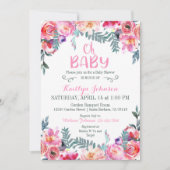 Elegant Waterverf Floral modern Baby shower Kaart (Voorkant)