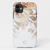Elegant Waterverf Floral Monogram Case-Mate iPhone Case (Achterkant)
