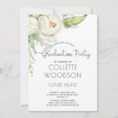 Elegant Waterverf Floral Nurse Afstuderen Kaart (Voorkant)