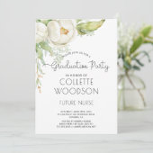 Elegant Waterverf Floral Nurse Afstuderen Kaart (Staand voorkant)