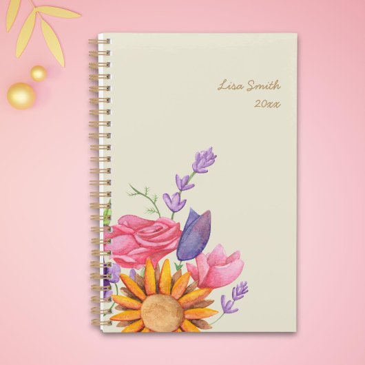 Elegant Waterverf Floral Planner