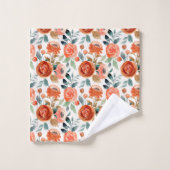 Elegant Waterverf Floral Rustic Coral Pattern Bad Handdoek (Wasdoekje)