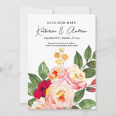 Elegant Waterverf Floral Spring Save the Date Kaart (Voorkant)