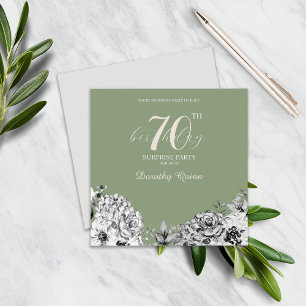 Elegant Waterverf Floral Surprise Birthday Party Kaart