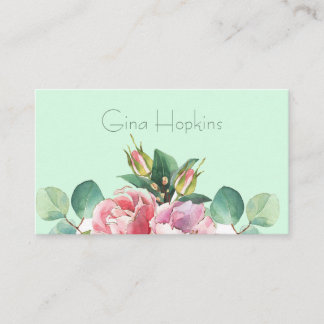 Elegant Waterverf Floral Visitekaartje