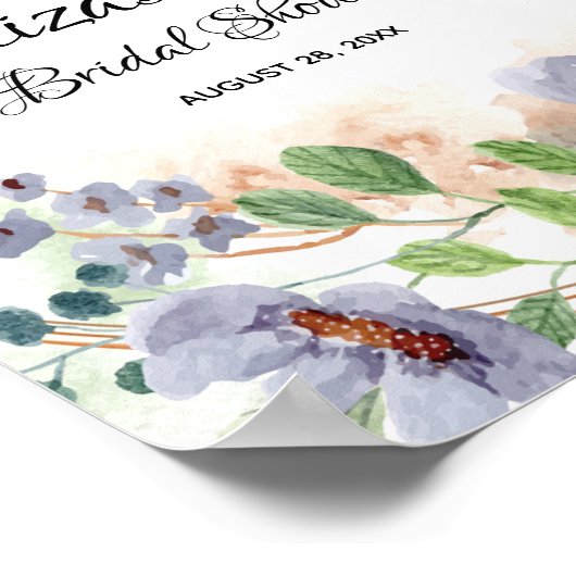 Elegant Waterverf Floral Vrijgezellenfeest Sign Poster (Hoek)