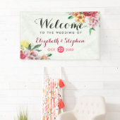 Elegant Waterverf Floral Wedding Banner (Insitu)