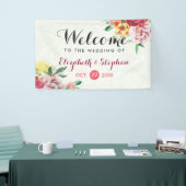 Elegant Waterverf Floral Wedding Banner (Beurs)