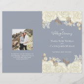 Elegant Waterverf Floral Wedding Ceremony Programm (Voorkant)